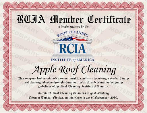Apple Roof Cleaning Tampa Florida